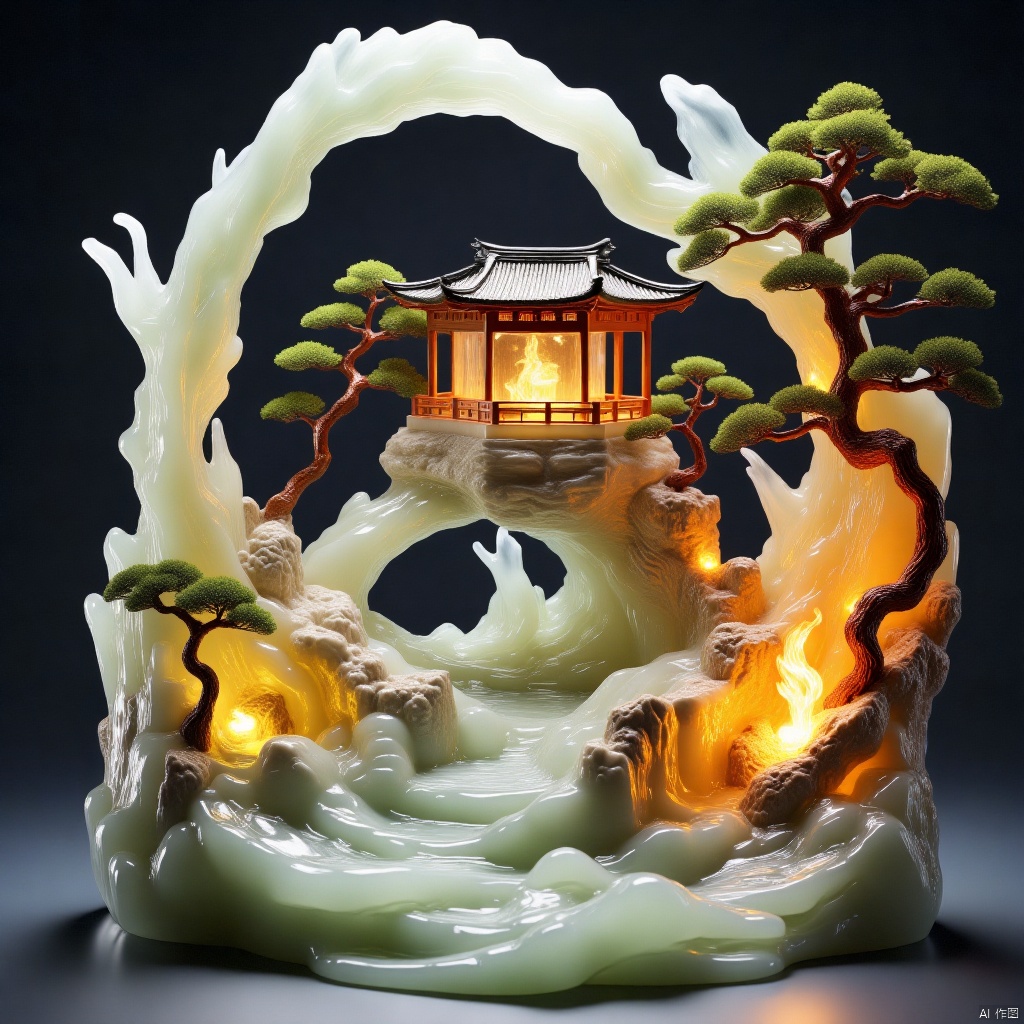 ,A garden adorned with jasper.,Elements of ice and fire,冰火元素