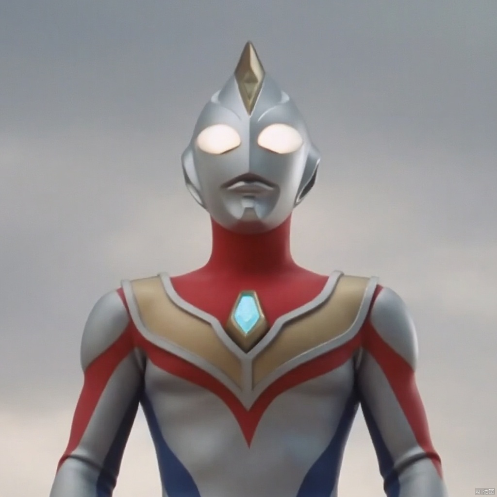 ultraman,silver bodysuit,silver gloves,legwear,gloves,boots,cover,mask,plugsuit,armor,bodysuit,red pattern on body,blue pattern on body,silver tight-fitting,silver footwear,helmet,leather suit,latex,tokusatsu,no humans,science fiction,silver head,hard mask,no smile,no eyes,no nose,solo,silver rubber bodysuit with blue and red line