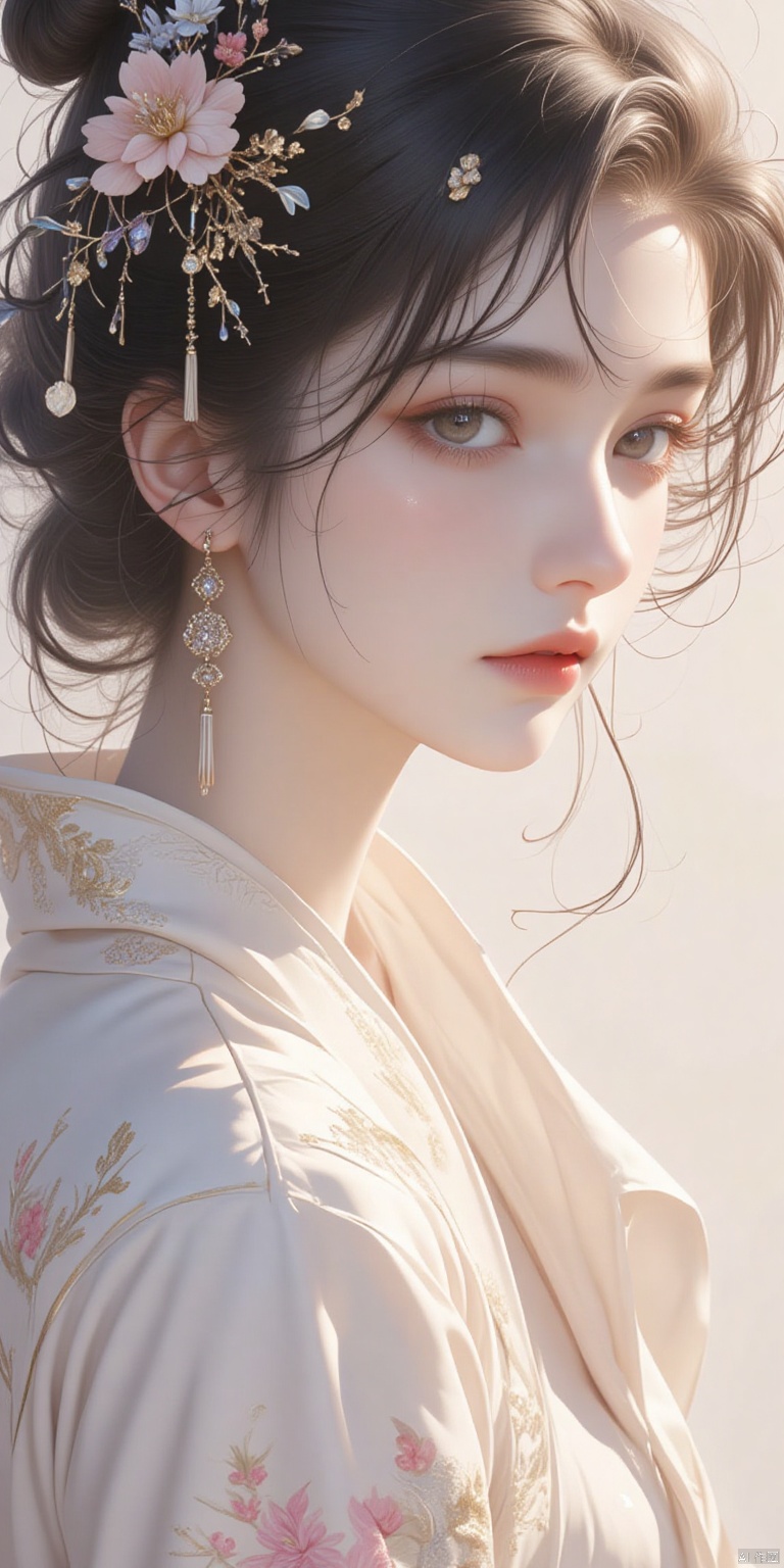 Digital art,realstic,asian girl,photo,earrings,short hair,jewerly,blue eyes,(((masterpiece,best quality))),Beautiful body,rhythmic body,Fantastic,imaginative,emotional,emotional rendering,brightly colored,ultra high res,Dynamic curves,active visuals,emotional colors,artistic sense,artistic colors,emotional colors,visual guidance,illustration,CG,unity,wallpaper,Amazing,an extremely delicate and beautiful,sharp focus,aerial perspective background,((good structure)),((Good composition)),((clear, original,beautiful)),(clear details, clear light,clear structure),(high res raw,4K,8k),official art,
