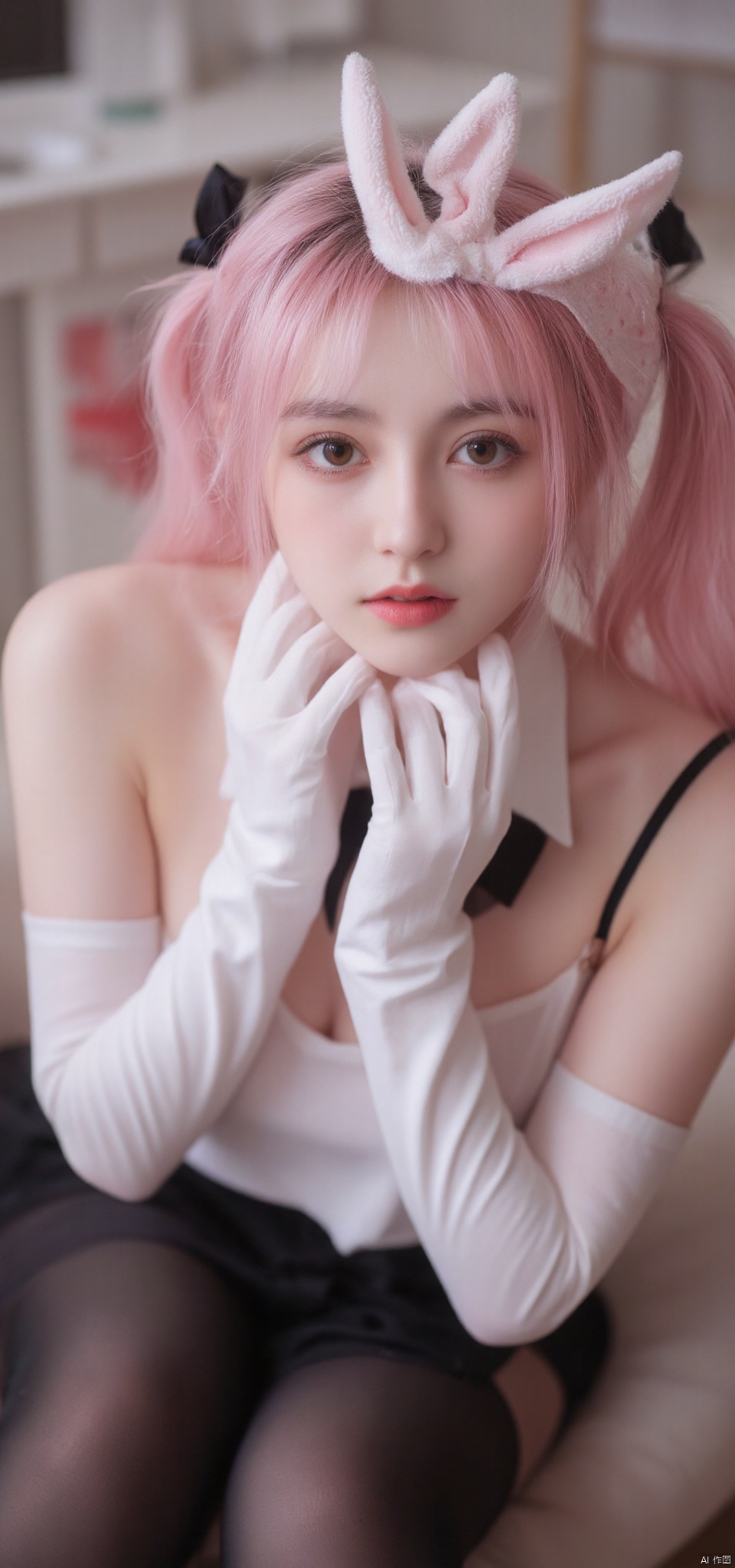 Pantyhose\(hubg Style)\,  1girl,  gloves on Tensor.Art