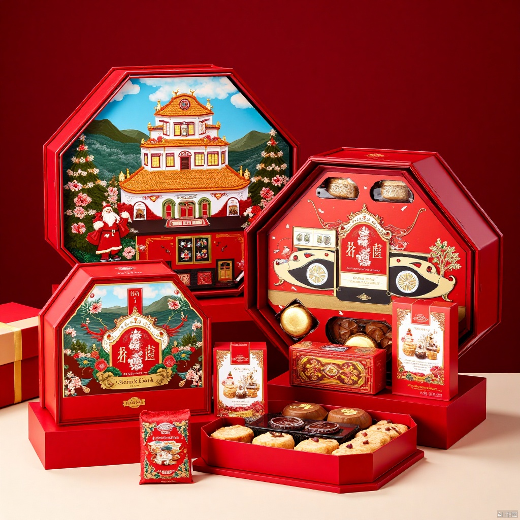 gift set, creative packaging, exquisite high-end pastries,