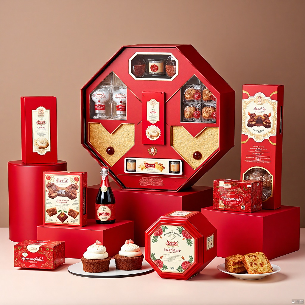 gift set, creative packaging, exquisite high-end pastries,