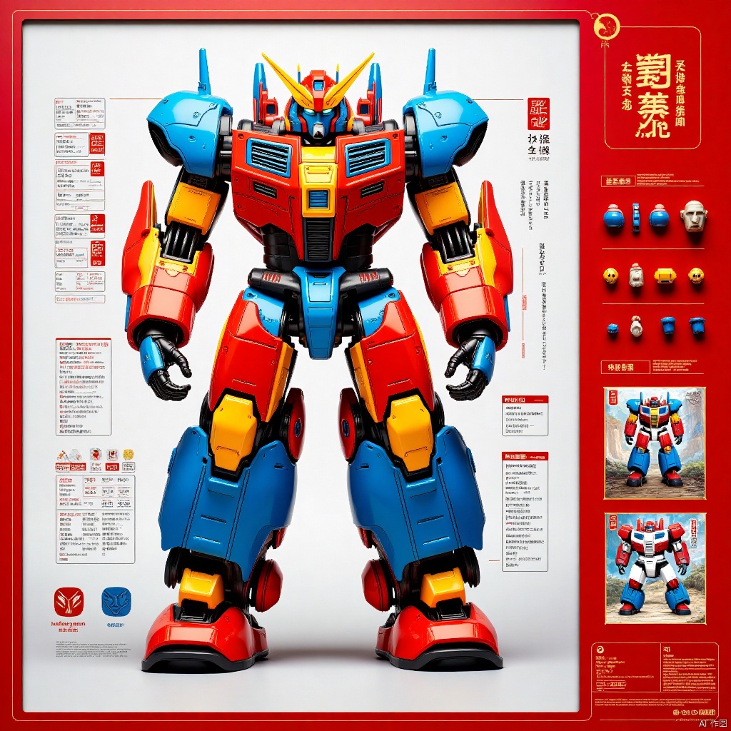 ,New Year paintings,年画,gift set,Mech robots,Classify them according to the body,assembly structure,classify them according to the parts of,the structure assembly,provide the background for the structura,the structural classification,with a bilateral distribution.