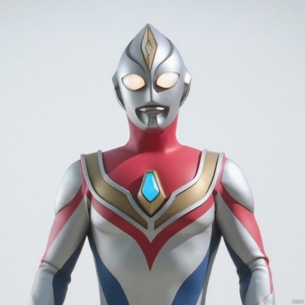 ultraman,silver bodysuit,silver gloves,legwear,gloves,boots,cover,mask,plugsuit,armor,bodysuit,red pattern on body,blue pattern on body,silver tight-fitting,silver footwear,helmet,leather suit,latex,tokusatsu,no humans,science fiction,silver head,hard mask,no smile,no eyes,no nose,solo,silver rubber bodysuit with blue and red line