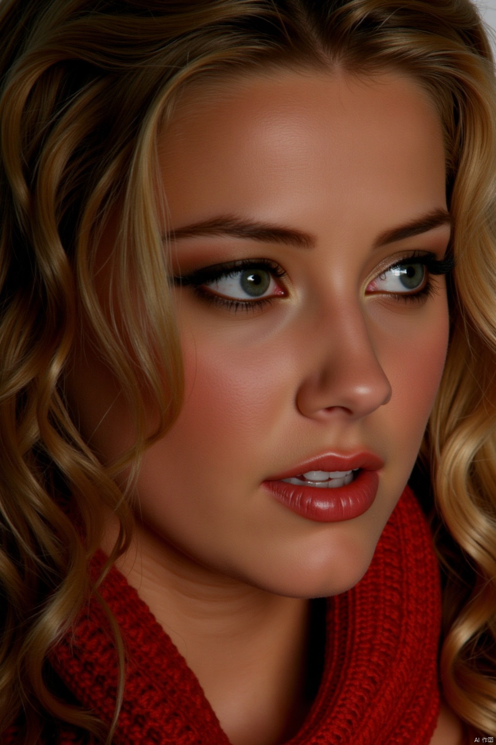 1girl,Christmas solo photo,WOMAN AMBER HEARD.
