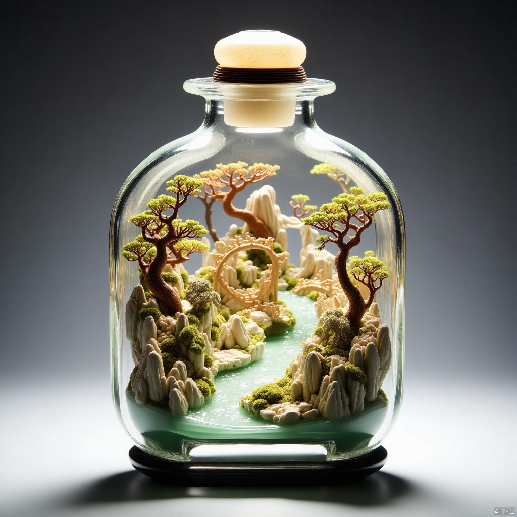 glass products,World in a bottle,A garden adorned with jasper.