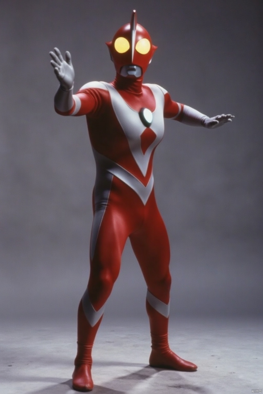 ultraman,red bodysuit,white gloves,legwear,gloves,boots,cover,mask,plugsuit,armor,bodysuit,white pattern on body,red tight-fitting,red footwear,helmet,leather suit,latex,tokusatsu,no humans,science fiction,red head,hard mask,no smile,no eyes,no nose,solo,red rubber bodysuit with white line