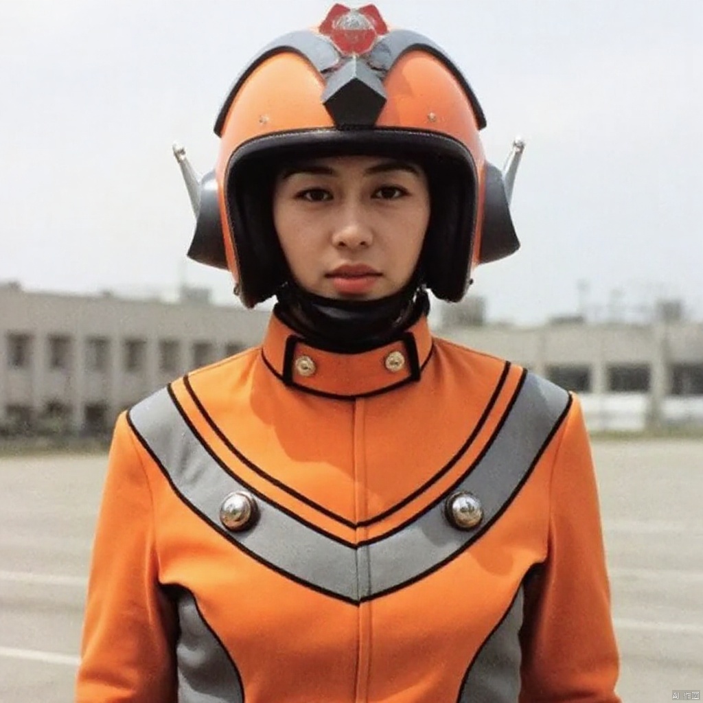 tac,helmet,orange pants,orange jacket,collar,belt,logo,uniform,jacket,gloves,boots,emblem,pants,black gloves,black footwear,orange jacket with grey line