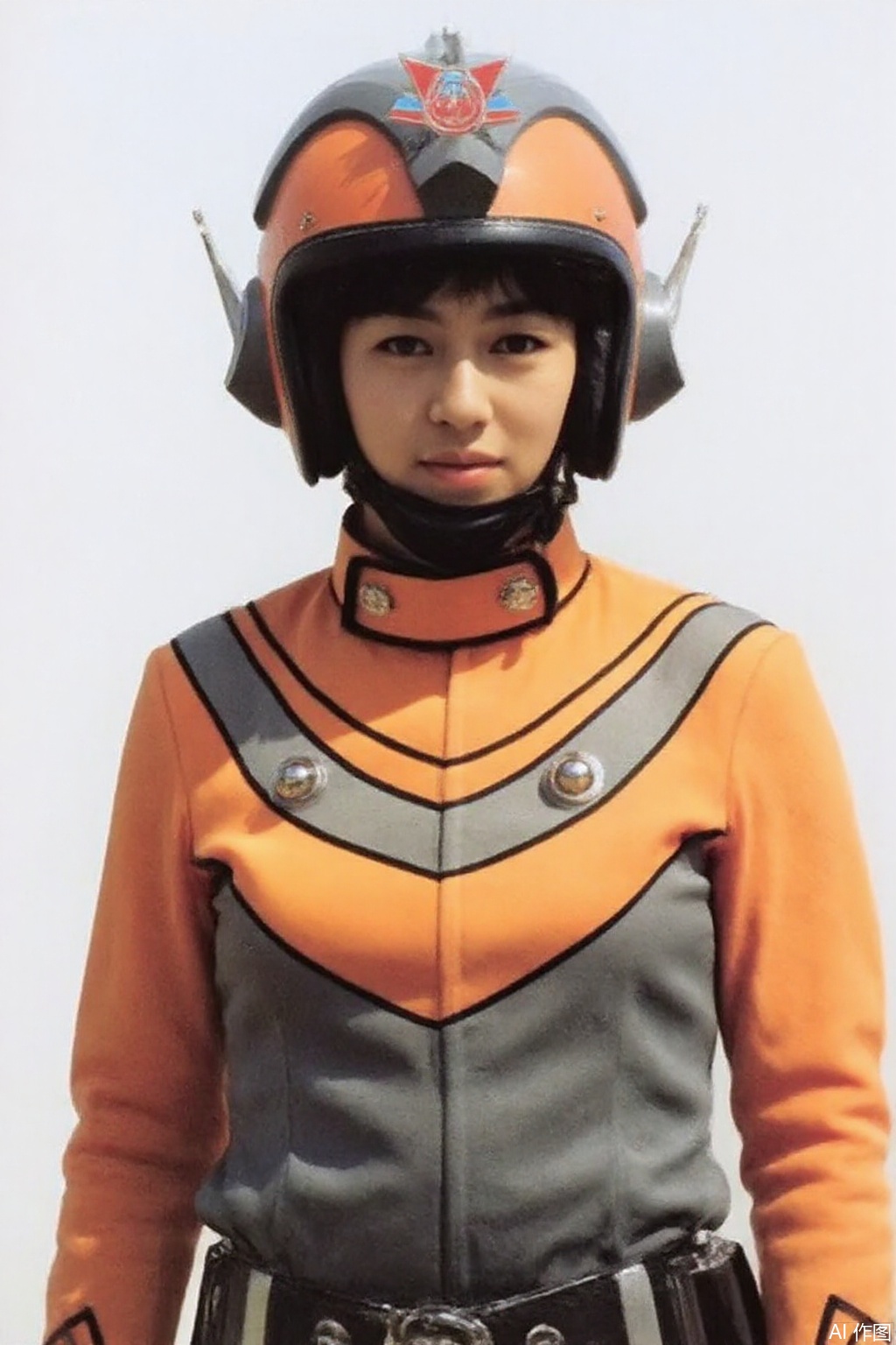 masterpiece, best quality,solo,(white background:1.2),simple background,
looking at viewer,tac,helmet,orange jacket,collar,belt,logo,uniform,gloves,emblem,orange jacket with grey line