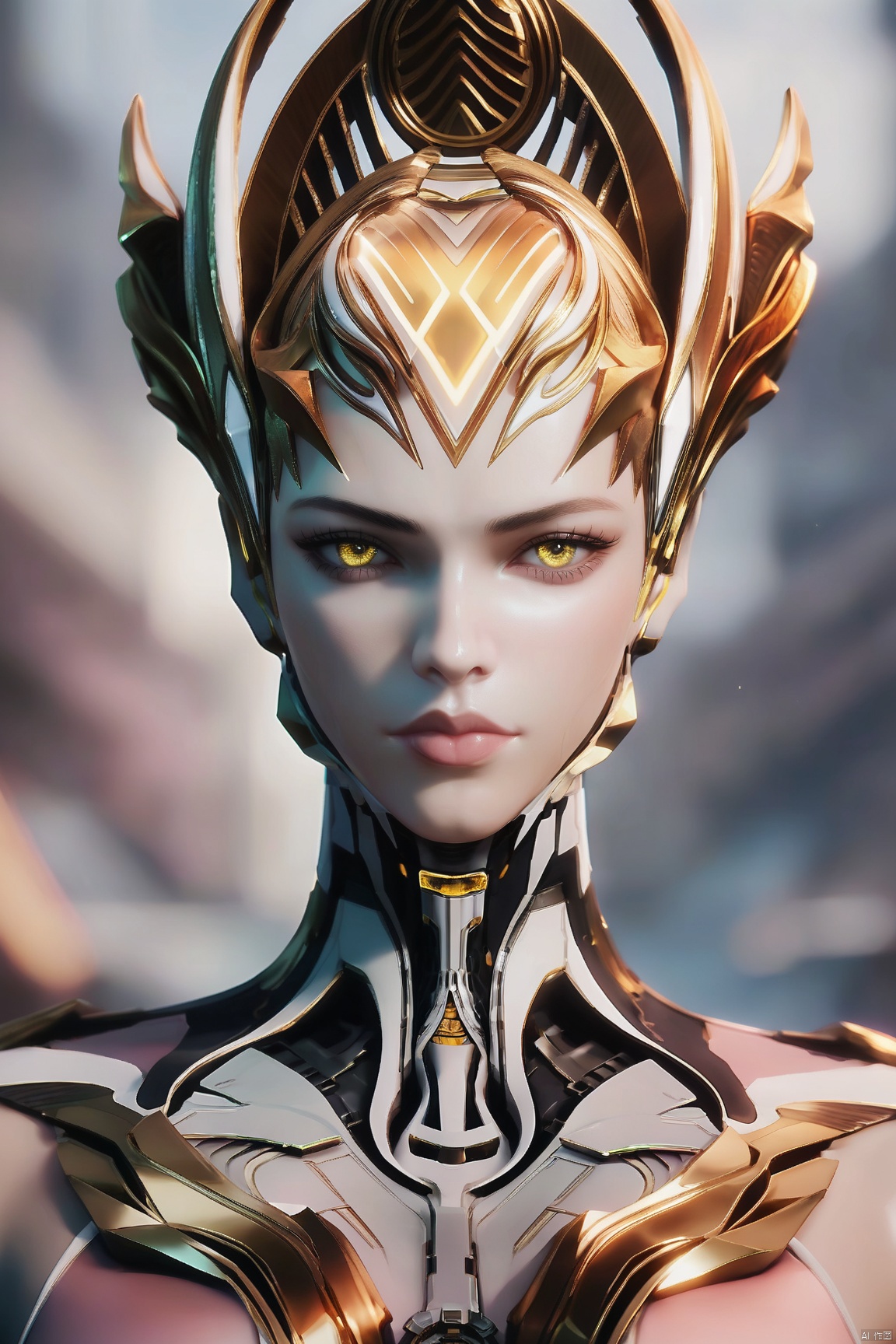 score_9_up,score_8_up,score_7_up,(Masterpiece, Best Quality, High Resolution, 8K Raw),absurdres, highres, Expressiveh, armor,science fiction,
1girl, solo, yellow eyes, upper body, lips, colored skin, portrait, nose