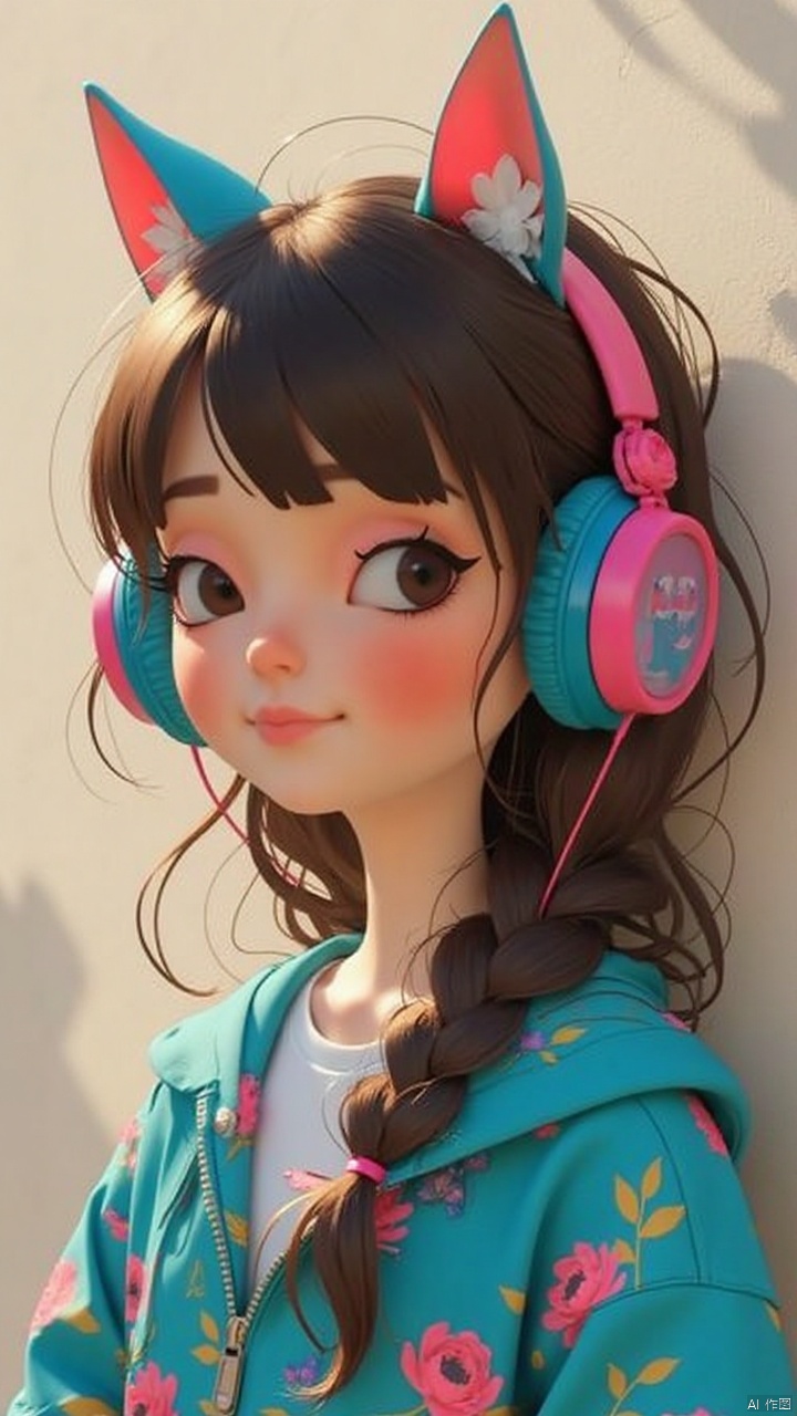 1girl,Wear headphones,Feature article