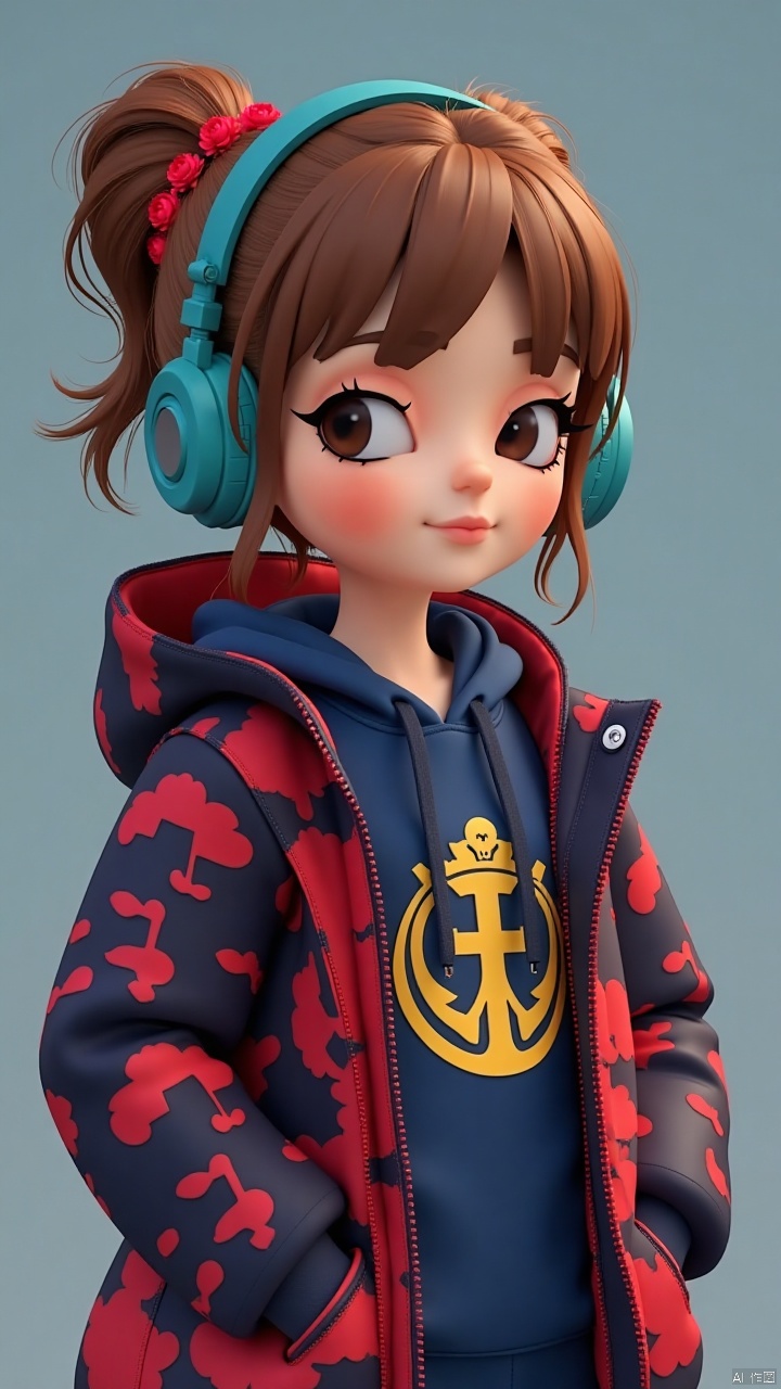 1girl,Wear headphones,Feature article