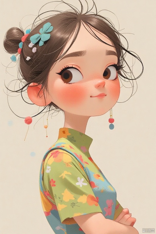 A whimsical illustration, 1girl,Character design