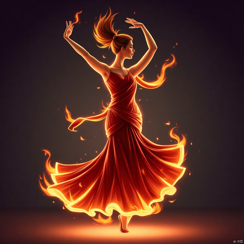  ,dancing girl,Flame figure