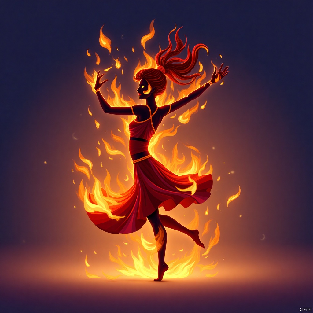  ,dancing girl,Flame figure