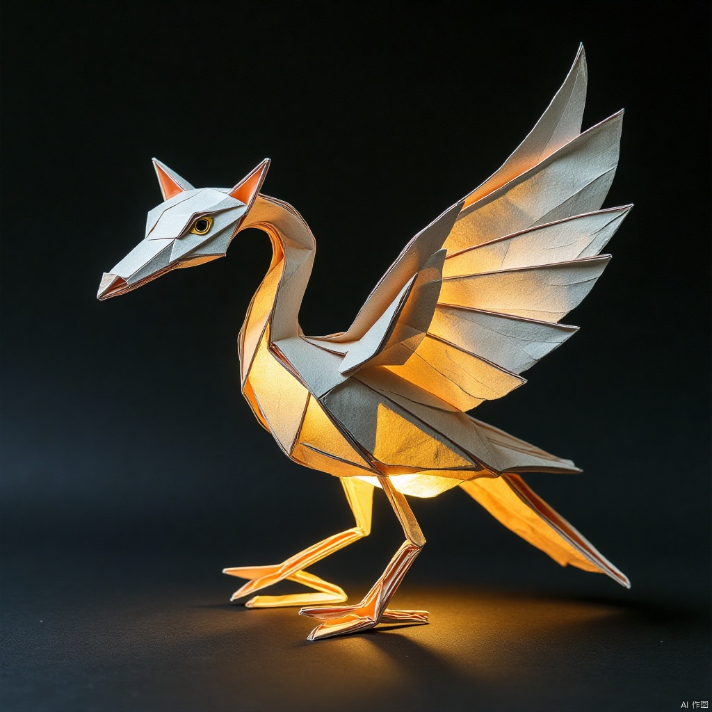 paper folding,Figure composed of light,Light - themed 