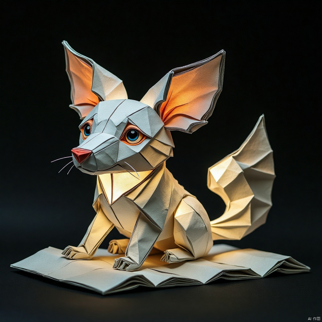 paper folding,Figure composed of light,Light - themed 