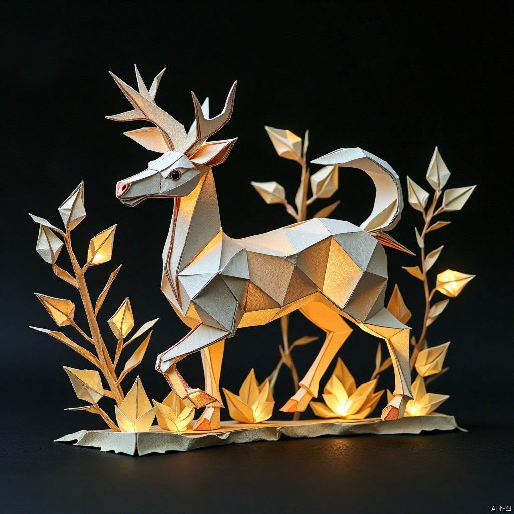 paper folding,Figure composed of light,Light - themed 