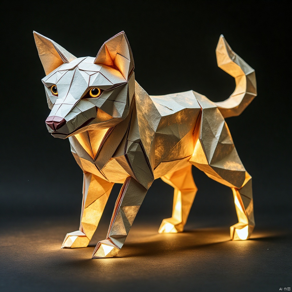 paper folding,Figure composed of light,Light - themed 
