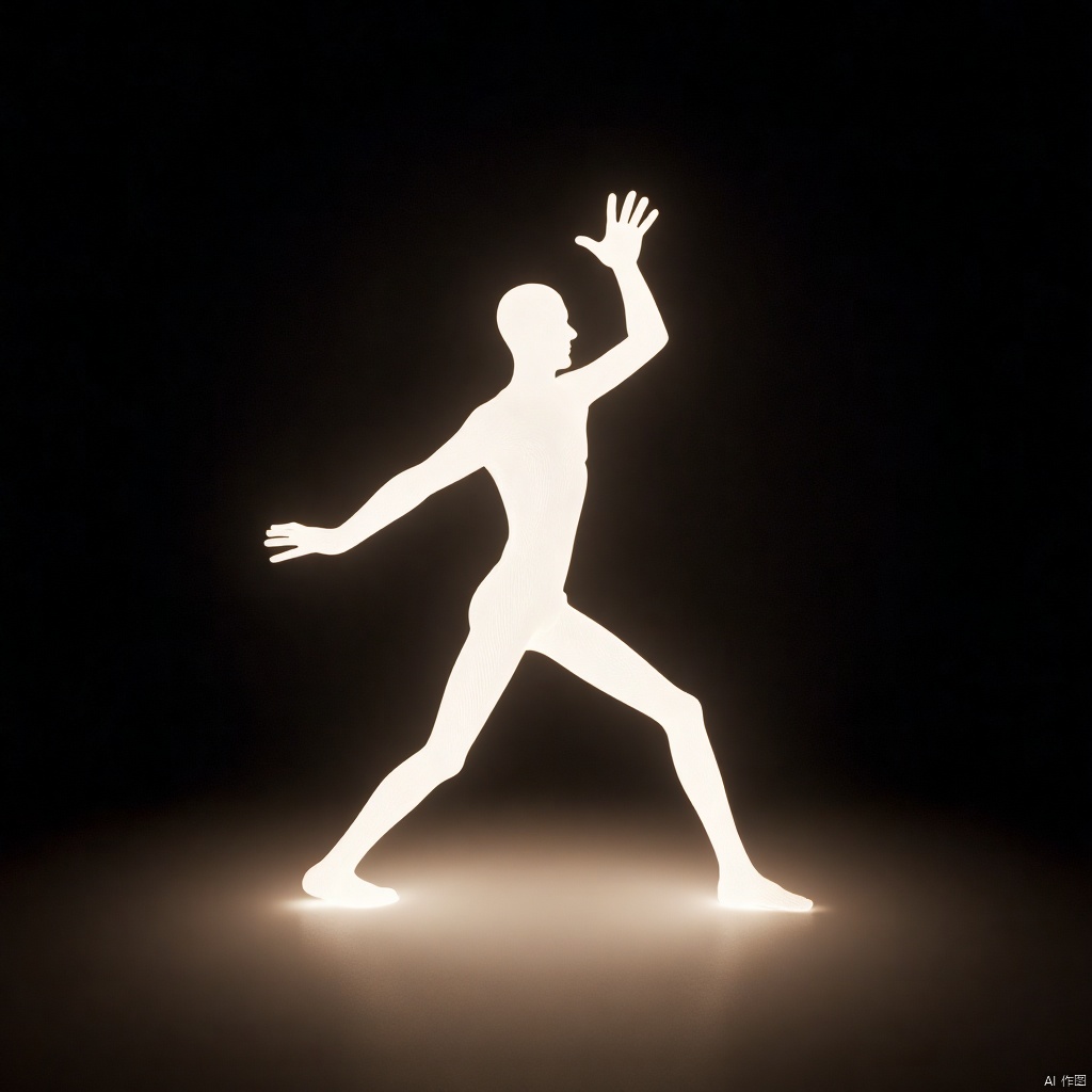 Figure composed of light,Light - themed 