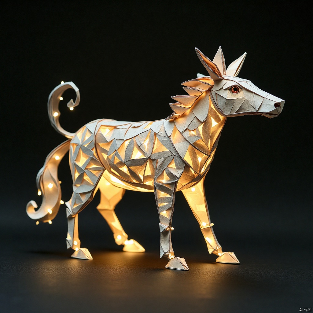 paper folding,Figure composed of light,Light - themed 