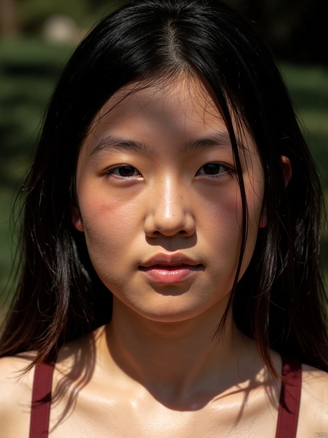 Close-up shot of a girl , Expose the full face, delicate skin,shot with Kodak camera, light and shadow effects
