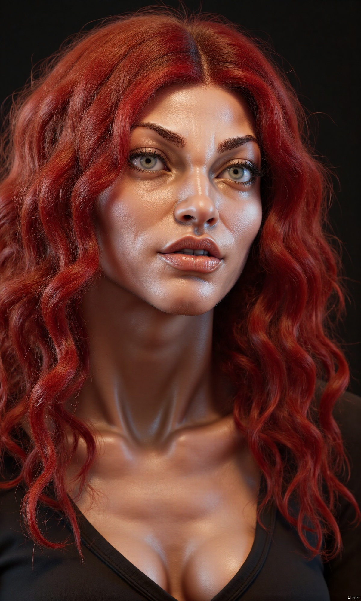 female portrait, red hair
