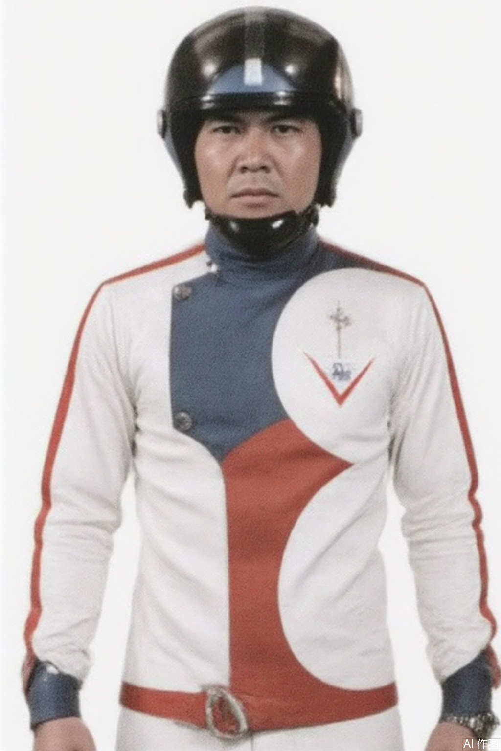 masterpiece, best quality,solo,(white background:1.2),simple background,
looking at viewer,SGM,helmet,white pants,white jacket,collar,belt,logo,uniform,emblem,white gloves,white jacket with red line,white jacket with blue line