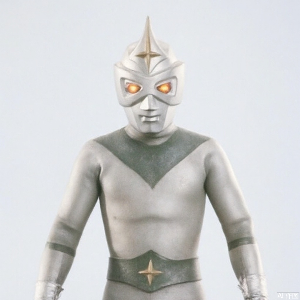 masterpiece, best quality,solo,(white background:1.2),simple background,
looking at viewer,Mirrorman,ultraman,silver bodysuit,silver gloves,legwear,gloves,boots,cover,mask,plugsuit,armor,bodysuit,green pattern on body,silver tight-fitting,silver footwear,helmet,leather suit,latex,tokusatsu,no humans,science fiction,silver head,hard mask,no smile,no eyes,no nose,silver rubber bodysuit with green line