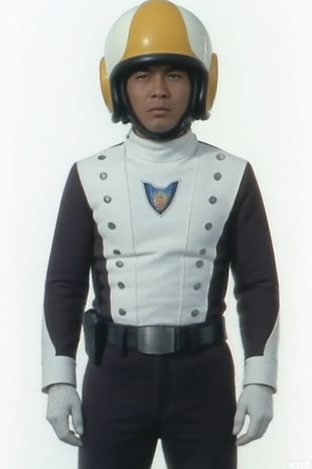 masterpiece, best quality,solo,(white background:1.2),simple background,
looking at viewer,SAF,helmet,collar,belt,logo,uniform,jacket,gloves,boots,emblem,pants