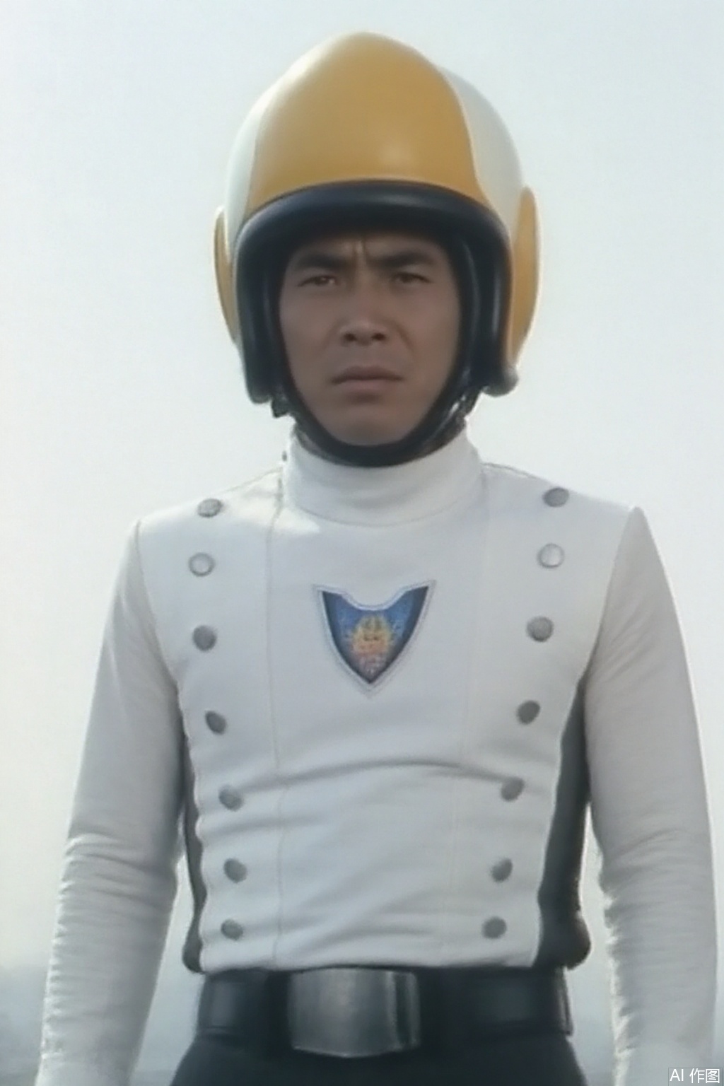 masterpiece, best quality,solo,(white background:1.2),simple background,
looking at viewer,SAF,helmet,collar,belt,logo,uniform,jacket,emblem,pants