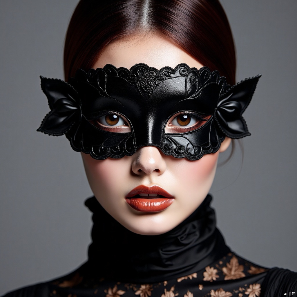 lhigh quality,black lace_mask _black 