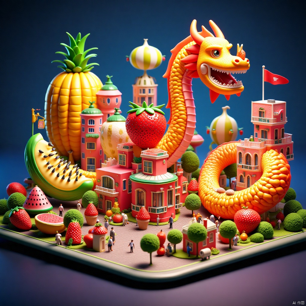 龙,Chinese Dragon,游乐园,Theme park,Funfair,Fruit City