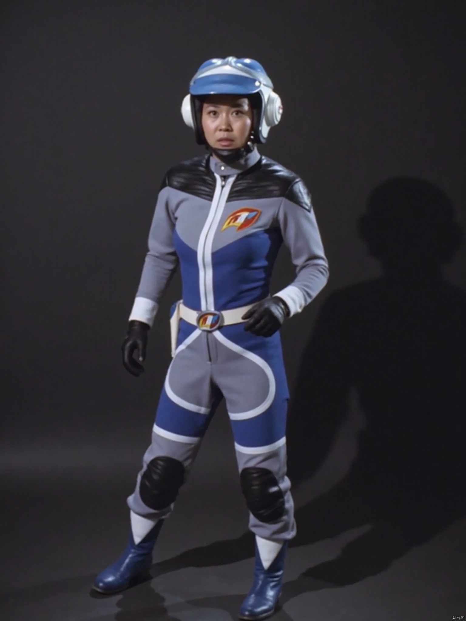 PAT,helmet,collar,belt,logo,uniform,jacket,gloves,boots,emblem,pants,grey jacket with blue line