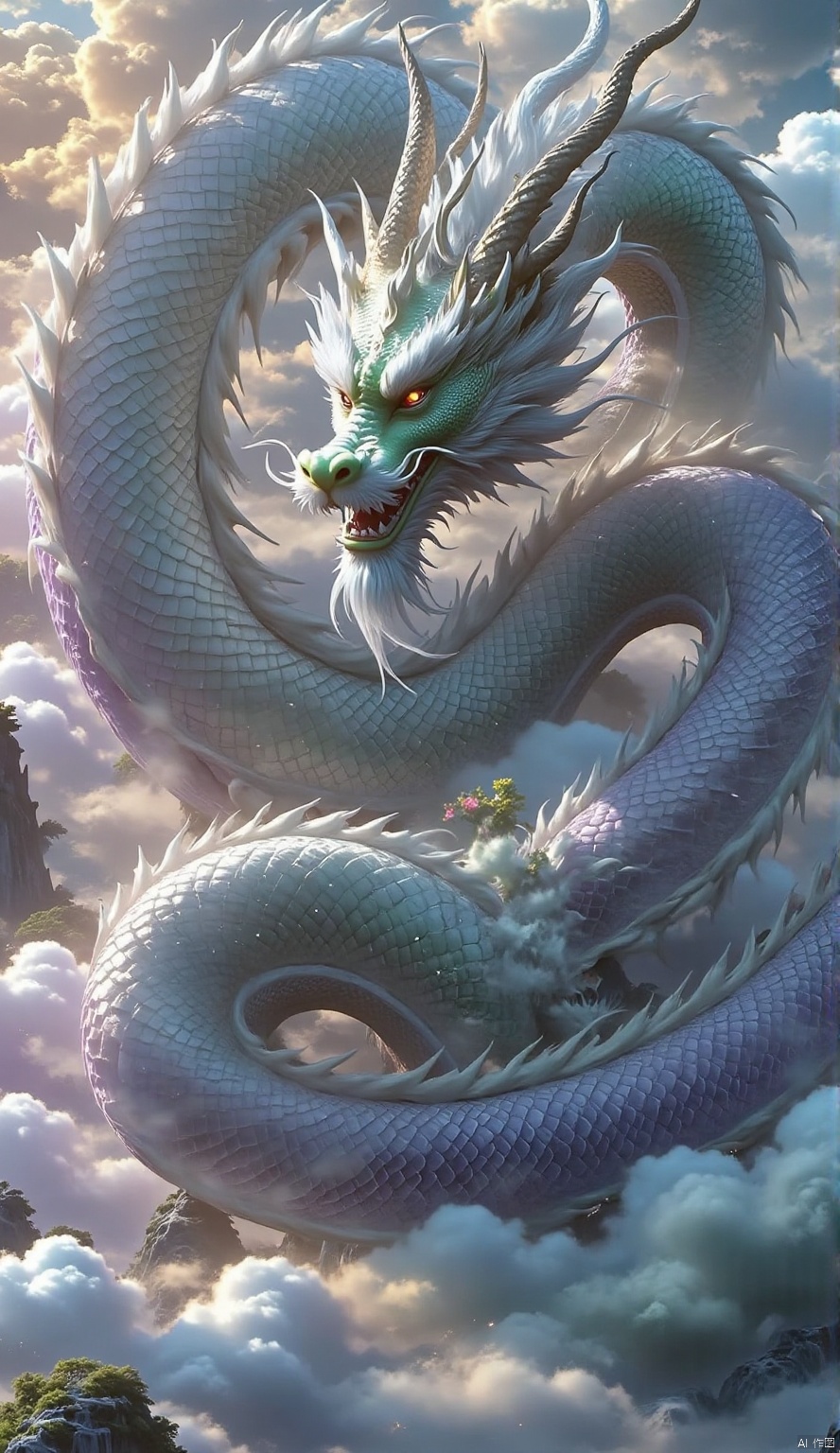 AJFLONG,AJFHF,AJFHLE,AJFYUN,realistic photo-shoot,female with Chinese dragon,fantasy surrealism,mystical and ethereal atmosphere,vibrant and vivid colors,dragon coiling around gracefully,elaborate traditional Chinese clothing,flowing fabrics and intricate patterns,serene and confident expression,dynamic pose with interaction with dragon,magical forest or ethereal cloud background,glowing ambient light,shimmering scales on dragon,delicate use of shadows and highlights,floral and natural elements,soft breeze effect on hair and clothes,sparkling mystical dust or particles in the air,dreamlike and enchanting mood,detailed face,Detailed hand,Detailed feet,posing,