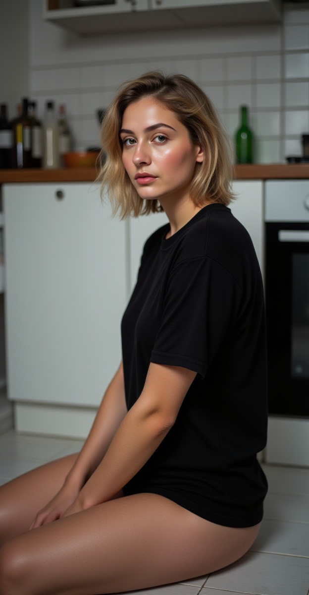 A cinematic and highly detailed lifestyle portrait of a gorgeous 23-year-old Swiss woman with Germanic heritage,  known fo...