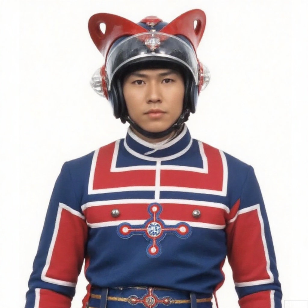 masterpiece, best quality,solo,(white background:1.2),simple background,
looking at viewer,zat,helmet,blue pants,blue jacket,collar,belt,logo,uniform,jacket,gloves,boots,emblem,pants,blue footwear,blue uniform with black and red line,blue uniform with red line