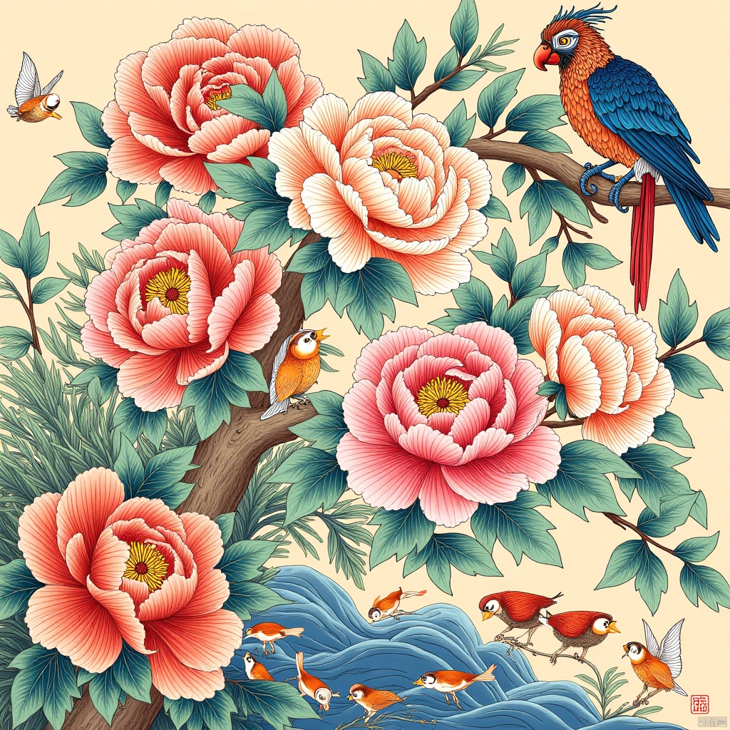 Meticulous Chinese painting,no humans