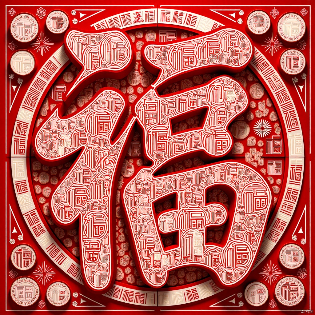 福,Paper-cutting art,剪纸艺术