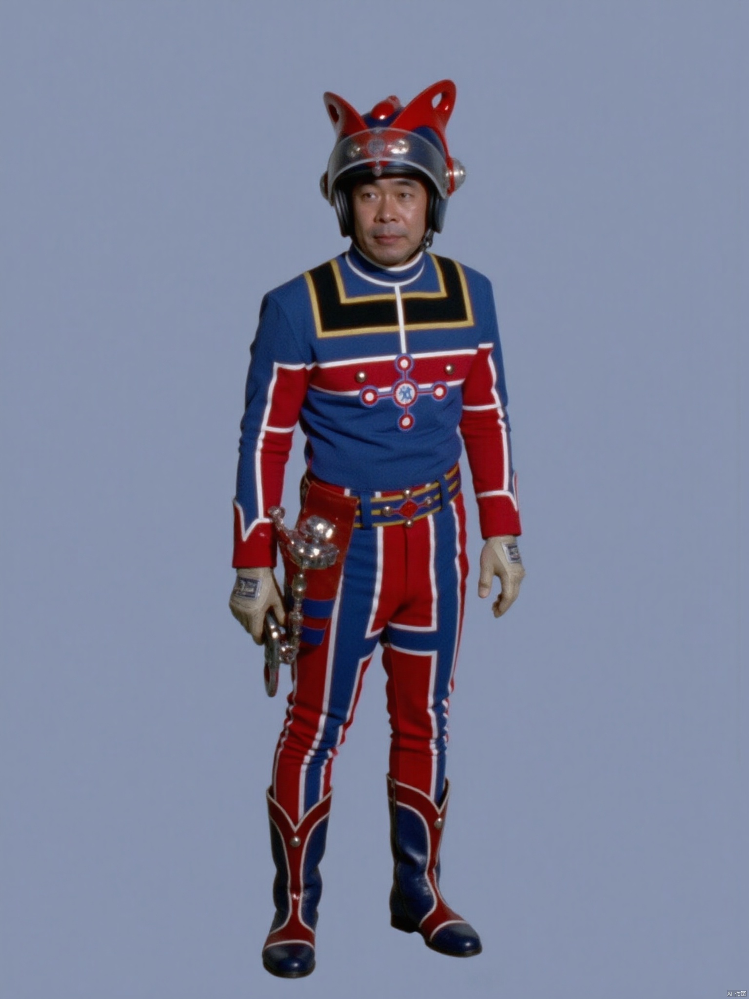 zat,helmet,blue pants,blue jacket,collar,belt,logo,uniform,jacket,gloves,boots,emblem,pants,blue footwear,blue uniform with black and red line