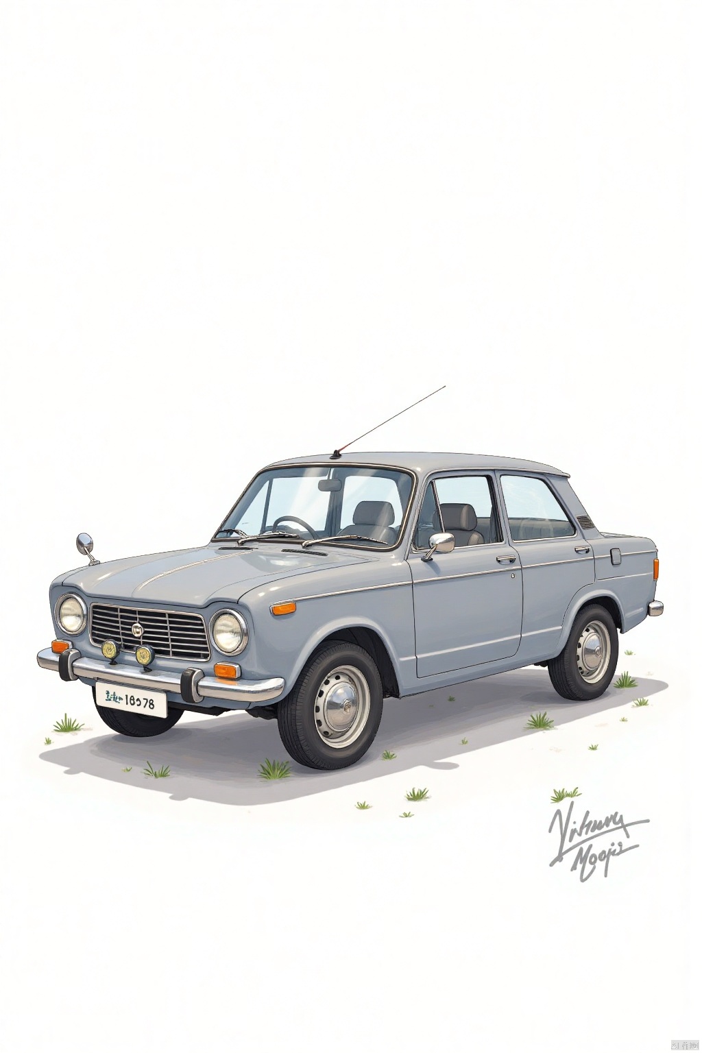  masterpiece, best quality, ultra-detailed, illustration,JB74, JimnySIERRA, gray, vehicle focus, ground vehicle, motor vehicle, car, white background, wheel, logo, shadow, simple background , JB74