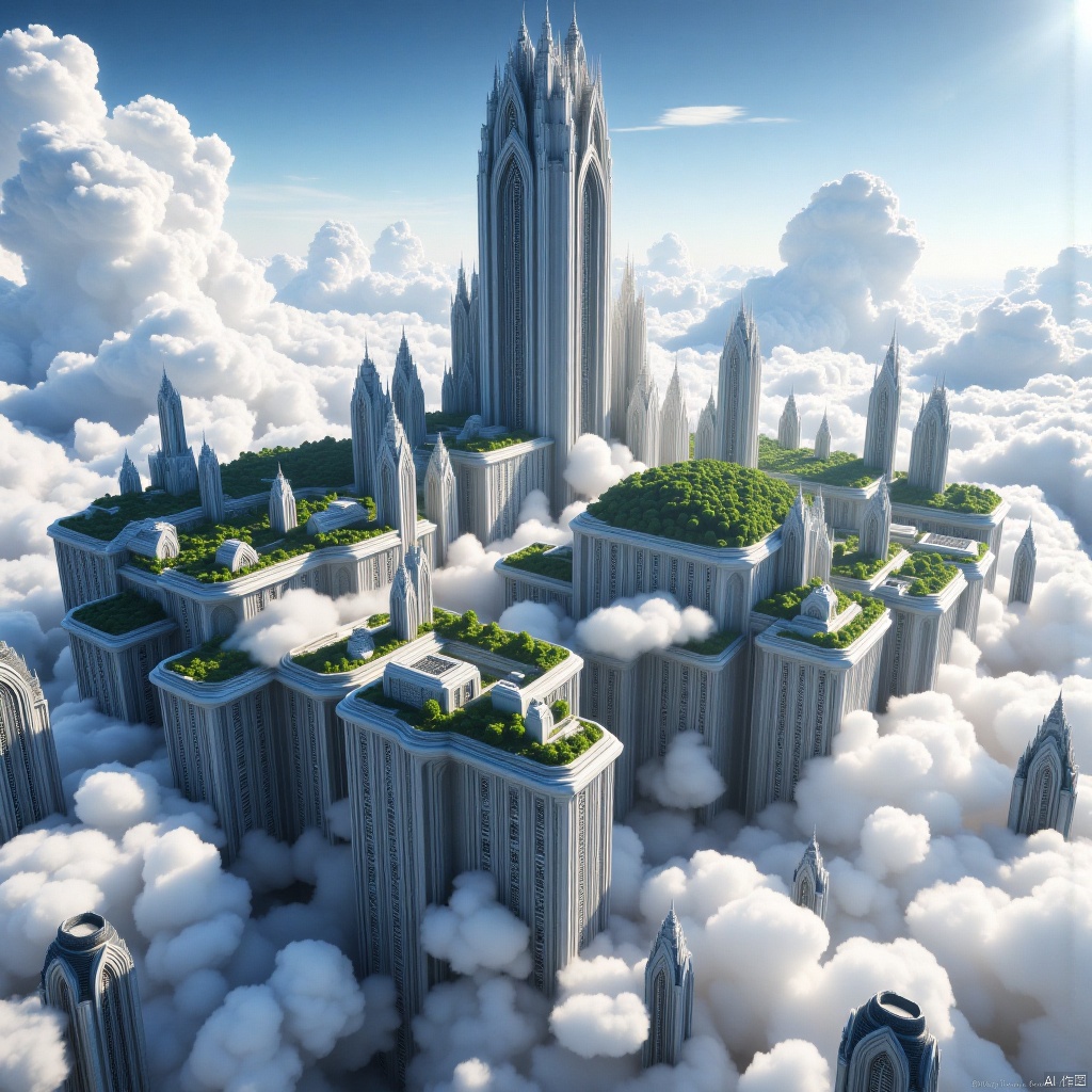 City in the cloud,瓷器,porcelain,