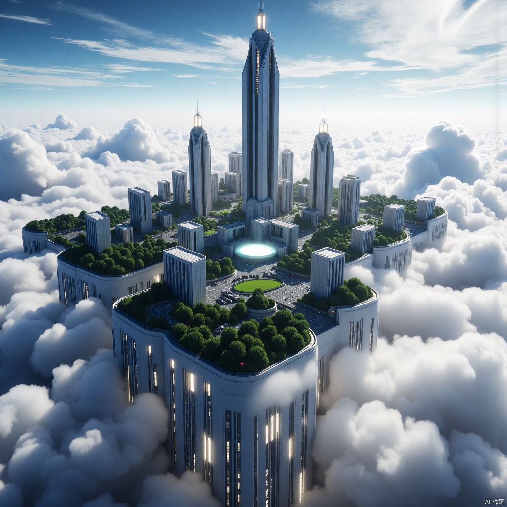 City in the cloud