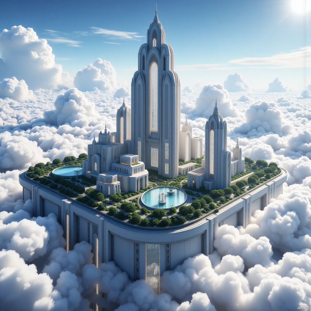 City in the cloud,瓷器,porcelain,