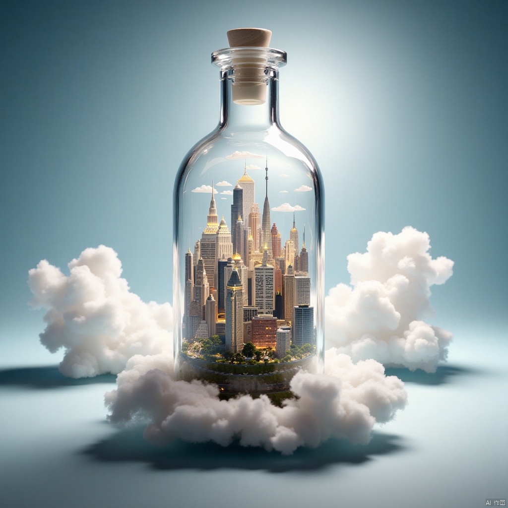 World in a bottle,City in the cloud