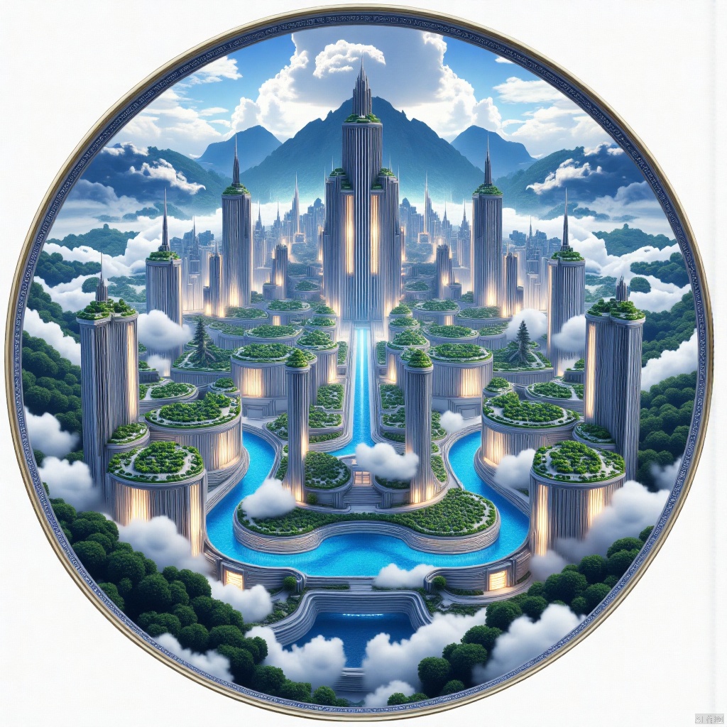 City in the cloud,瓷器,porcelain