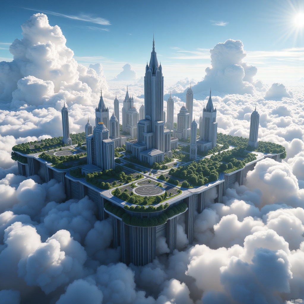 City in the cloud