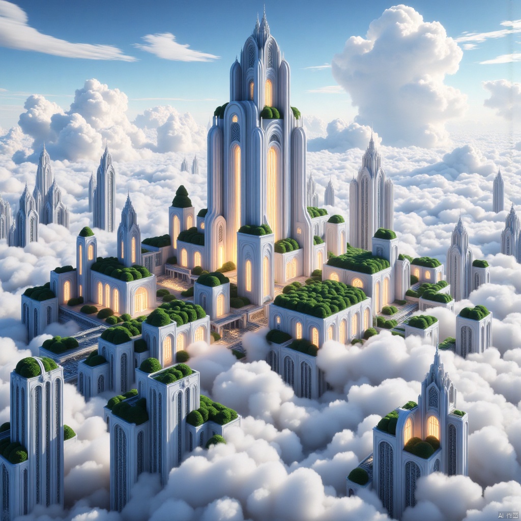 City in the cloud,瓷器,porcelain