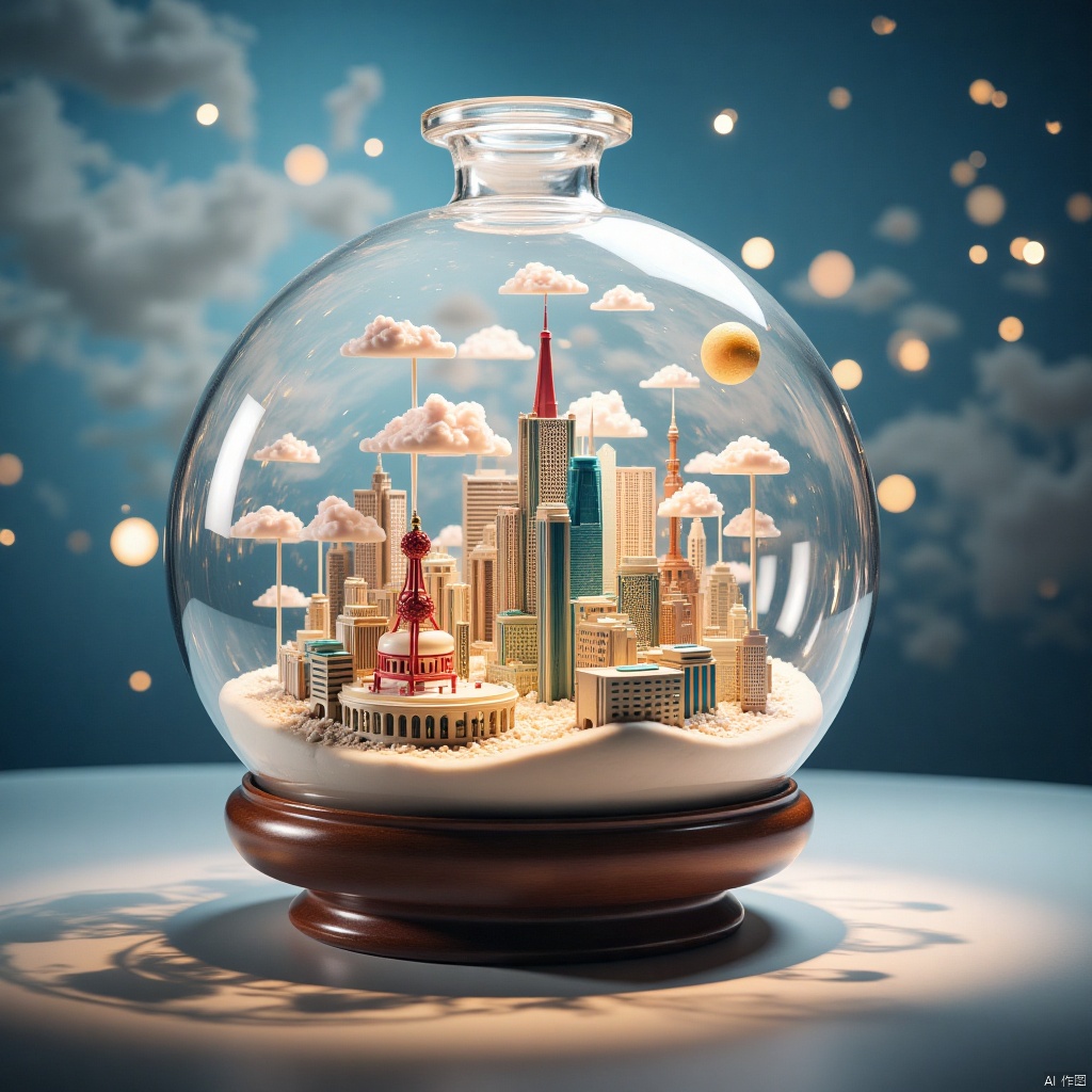 World in a bottle,City in the cloud