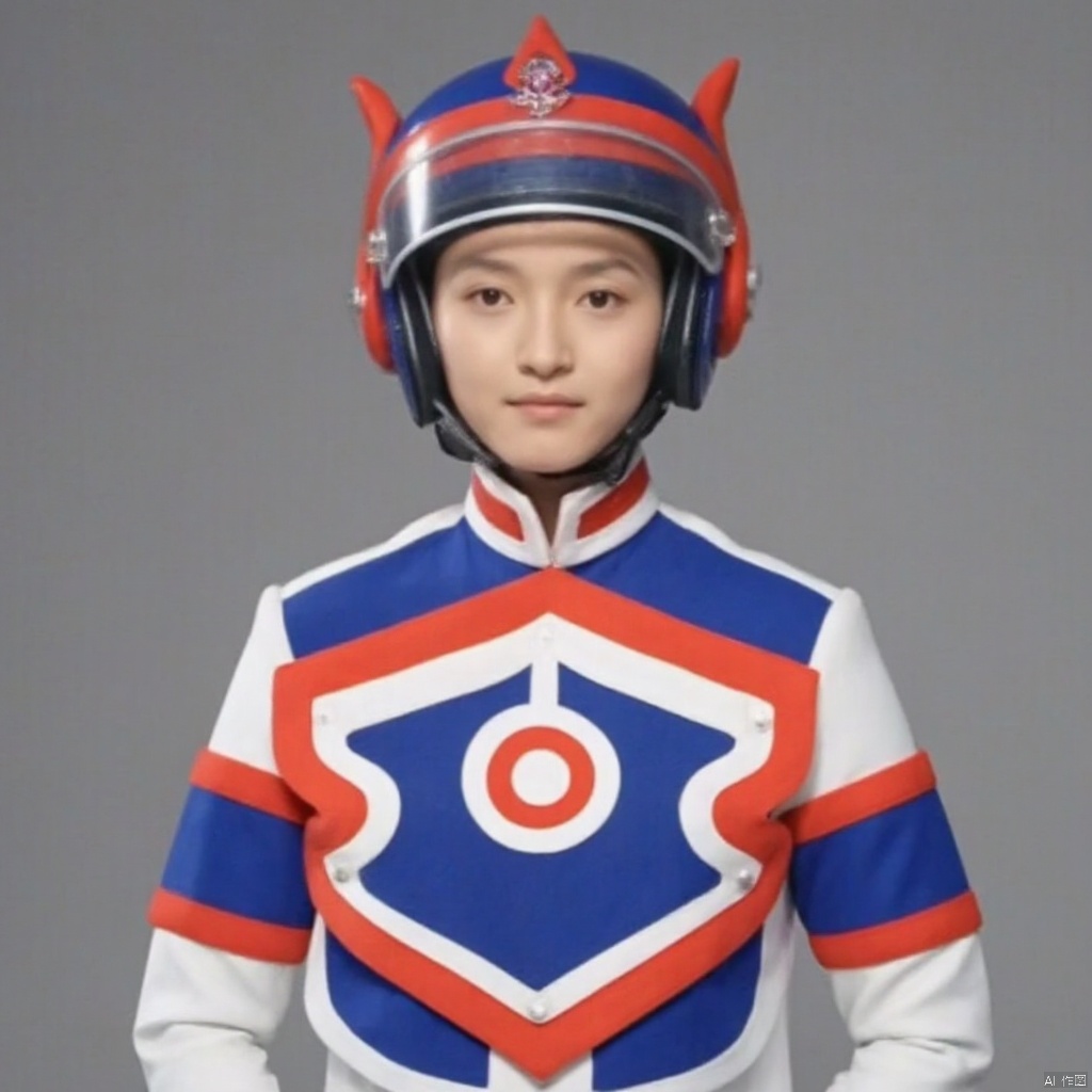 zat,helmet,dress,collar,belt,logo,uniform,jacket,gloves,boots,emblem,blue footwear,white uniform with blue and red line,white dress with blue and red line